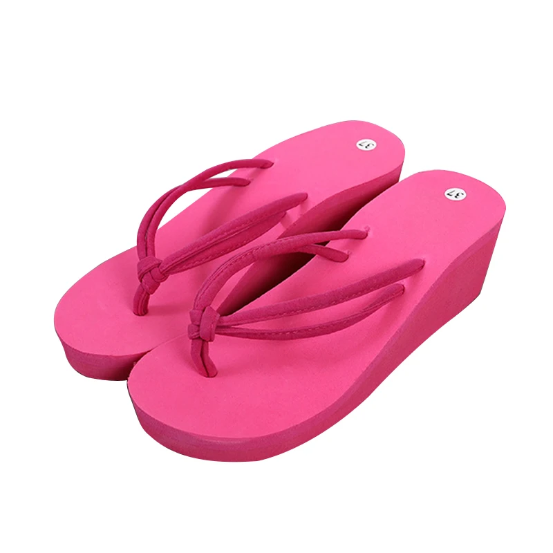 

Amazon AliExpress Hot Sale Beach Women's Slippers Plus Size Candy Color Wedge Flip Flops Slippers For Women Outdoor