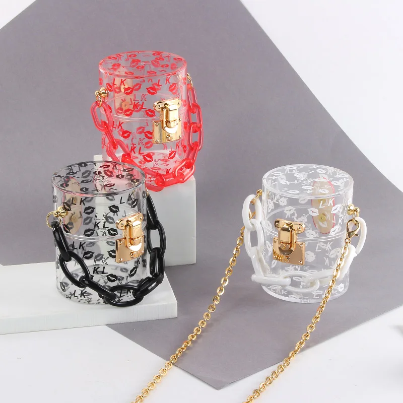 

2020 Hot Selling Cute Mini Small Round Clear Clutch Bag Kids Acrylic Purses Handbags Girls