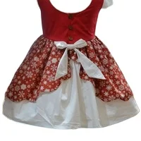 
snow digital print fabric girls boutique clothing sets red &white for Christmas 
