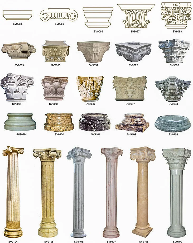 Outdoor Building Material Decorative White Marble Roman Pillar Stone Dreek Column