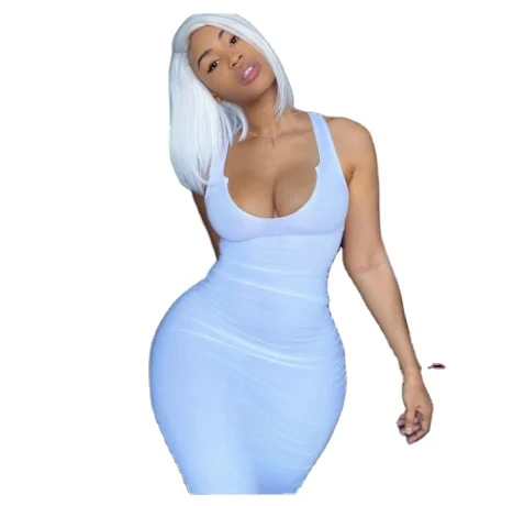 

Maxi Elegant Women Solid Outfit 2021 Spring Summer Casual Party Long Dress, Customized color