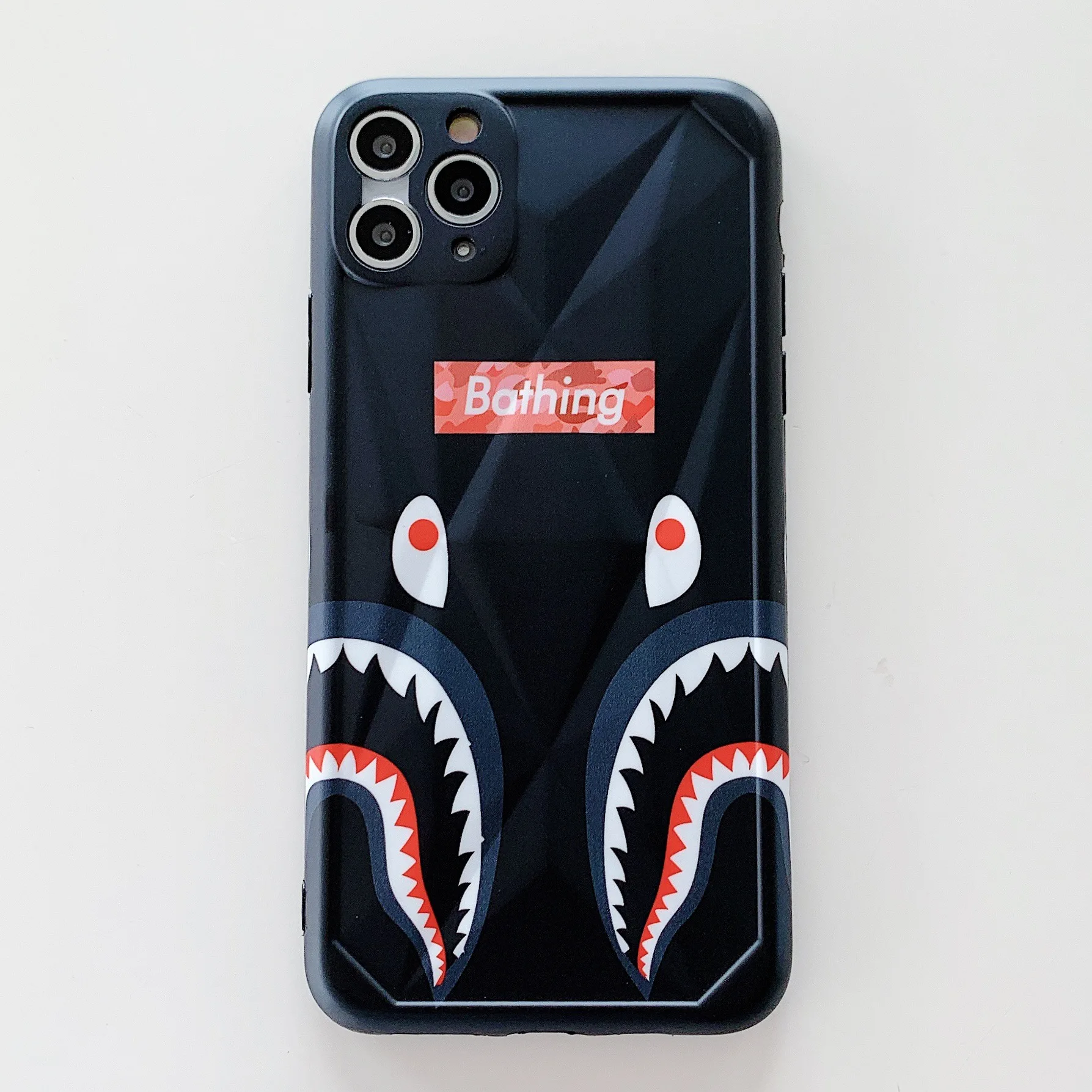 

Free Shipping Camo Shark Strap Pendent case for iPhone 11 11 Pro Max X XR XS 6 7 8 Bape Ape, Multi