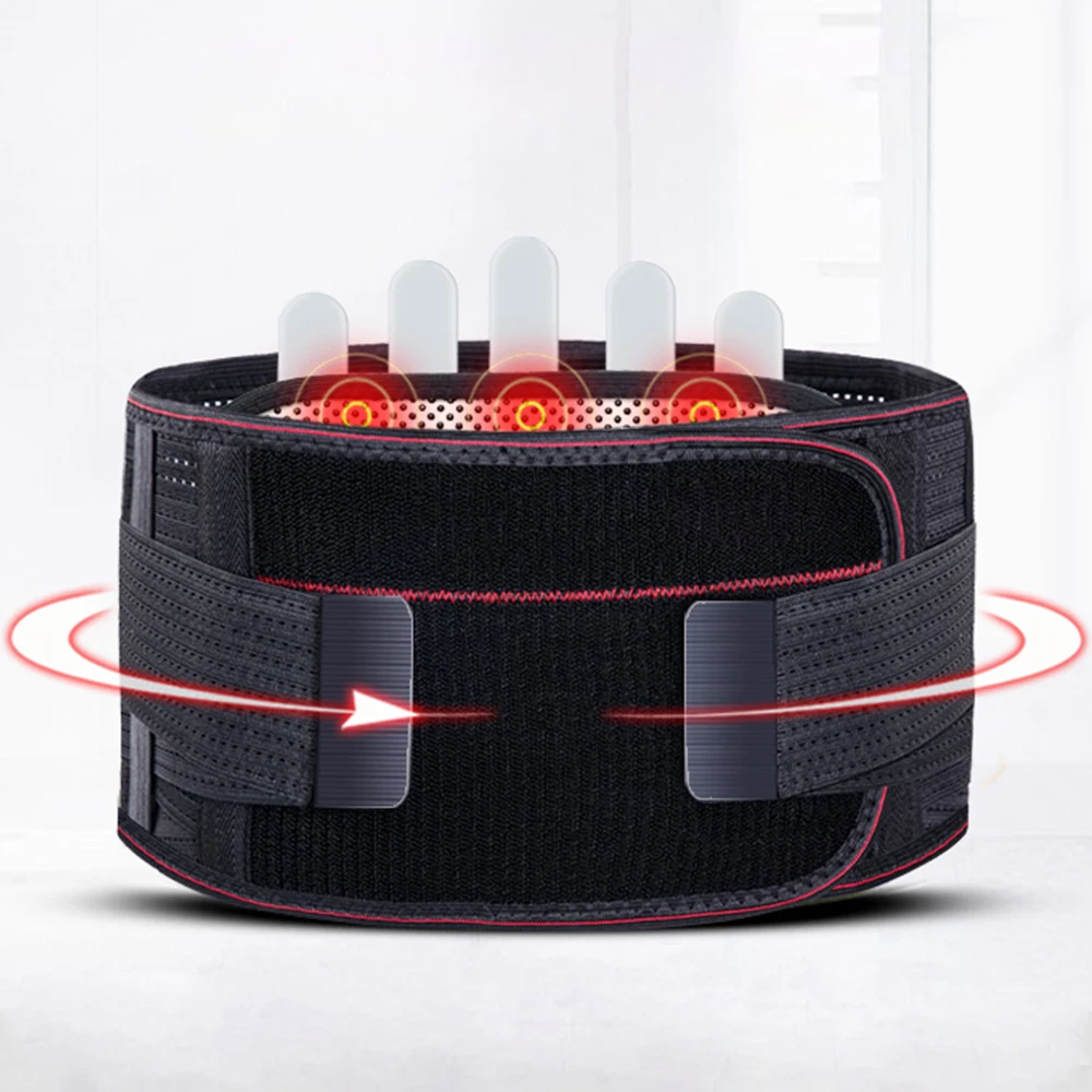 

warm Stomach and Back Lumbar Support Belt Back Brace Soporte lumbar calentado Heated Waist support, Black and customized color