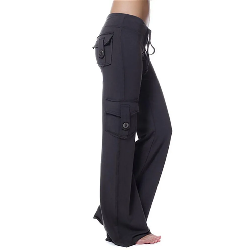 Yoga Pants Flare Leg Long Fitness Foldover Womens Workout Gym Leggings ...