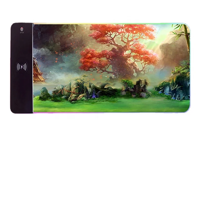 

Customizable wireless charging mouse pad RGB luminous game mouse pad