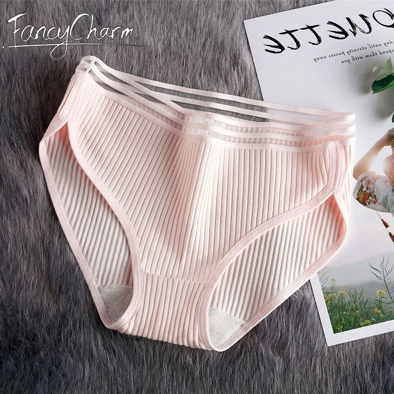 

Designer panties triangle fashion underwear screw thread breathable mature women sexy panties