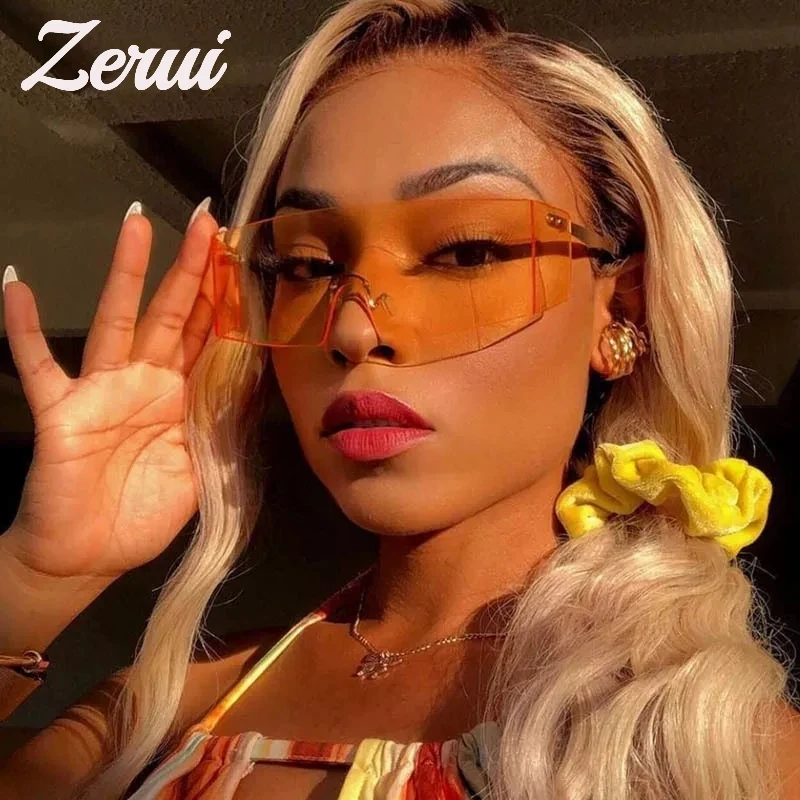 

New Fashion Square Sunglasses Women Luxury Oversized Gradient Blue Pink Yellow Lens Metal Frame Flat Top Sun Glasses For Men, Multi color