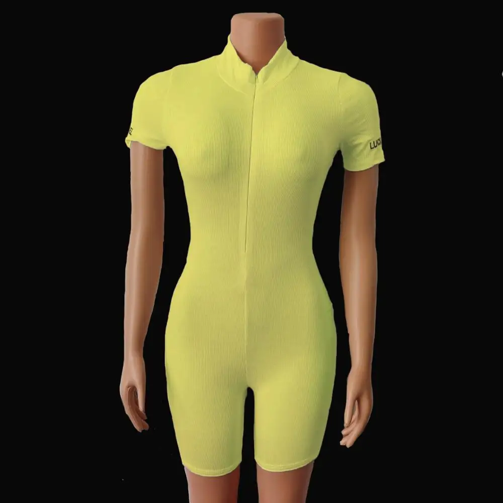 

Short Sleeve embroidered letter romper Zipper Bodycon Women's tighter fitness jumpsuit yoga Work out Gym Workout Playsuit, Jumpsuit playsuit 2013