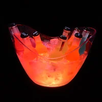 

SGS acrylic led lighting led ice bucket with handle acrylic ice bucket logo with lid