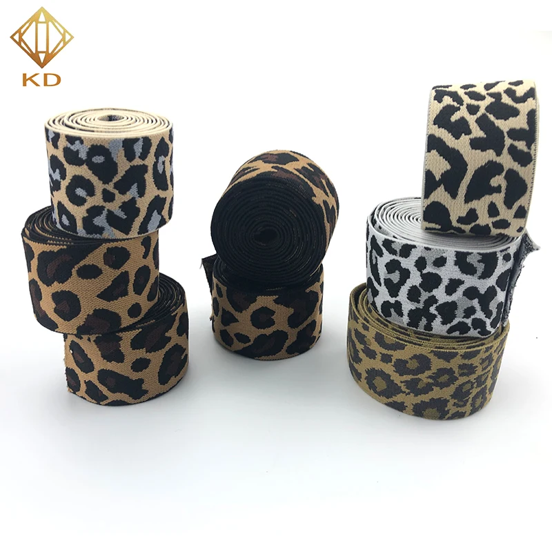 

2020 High Quality Eco-friendly Leopard Patterned Fashionable Elastic Band For Clothing, Accept customized