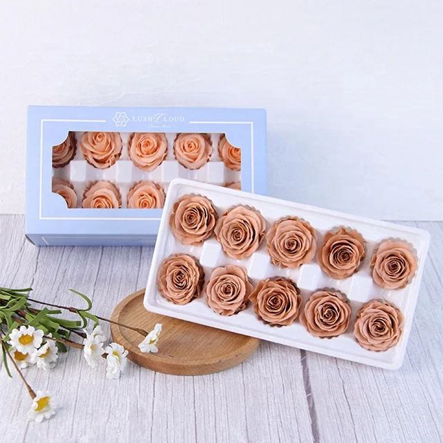 

Wedding decoration decorative flowers wreaths and plants China wholesale preserved rose heads in box