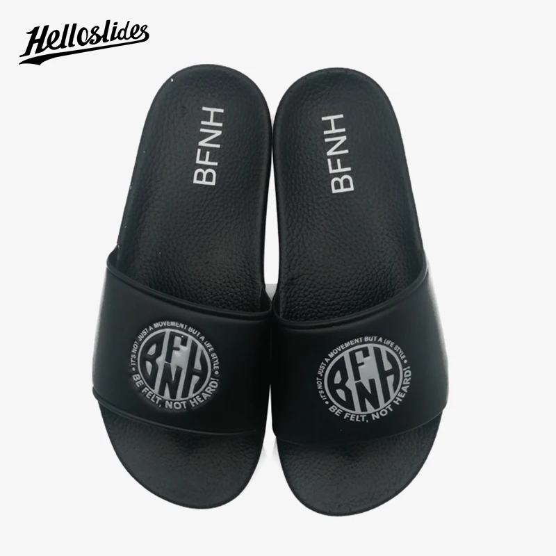 

Helloslides Comfortable Multiple Colors Black Blank Custom Logo Rubber Slippers Slides Sandals for Men Women