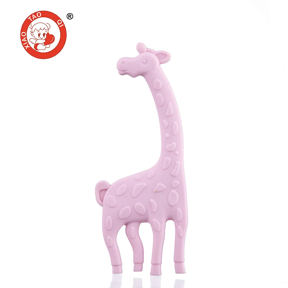 

Free Sample Animal Giraffe Shape High Quality Food Grade Silicone Baby Teether
