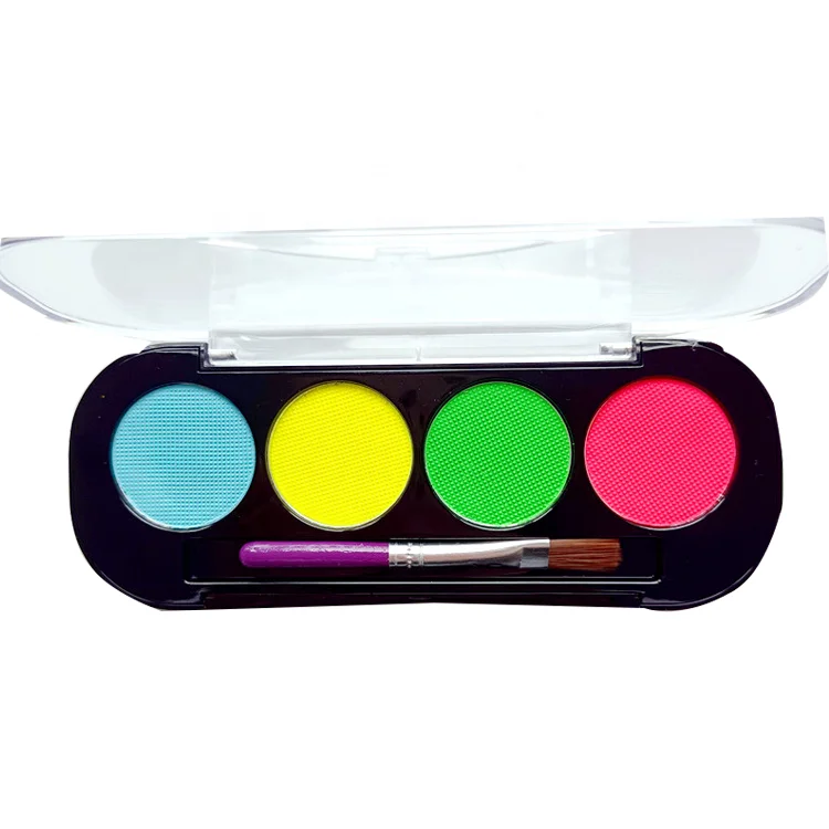 

Four colors water activated pastel eyeshadow with brush