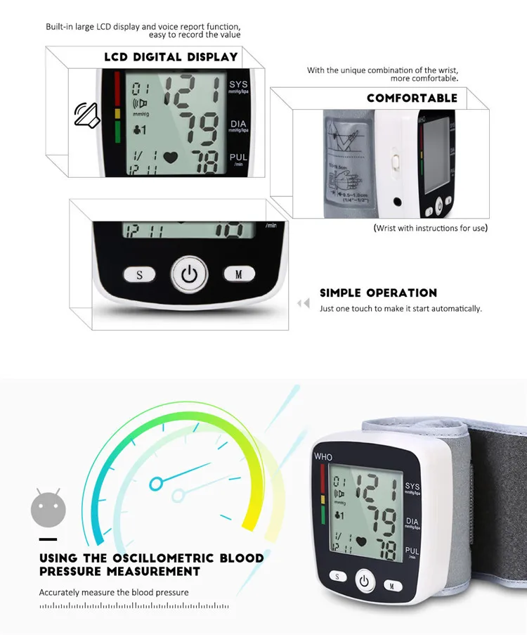 
JIUYI High Quality Electronic Digital Watch Blood Pressure Sphygmomanometer 