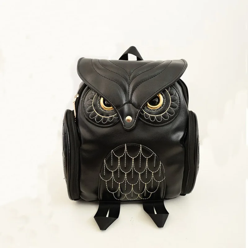 

Owl Backpack Female PU Personality Small Travel Bag Student School