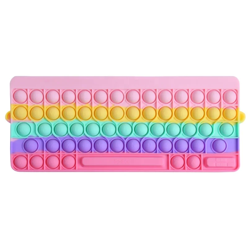 

Silicone Push Bubble Fidget Toy Relieve Stress Stationery Pencil Cases Storage Bags, Colorful