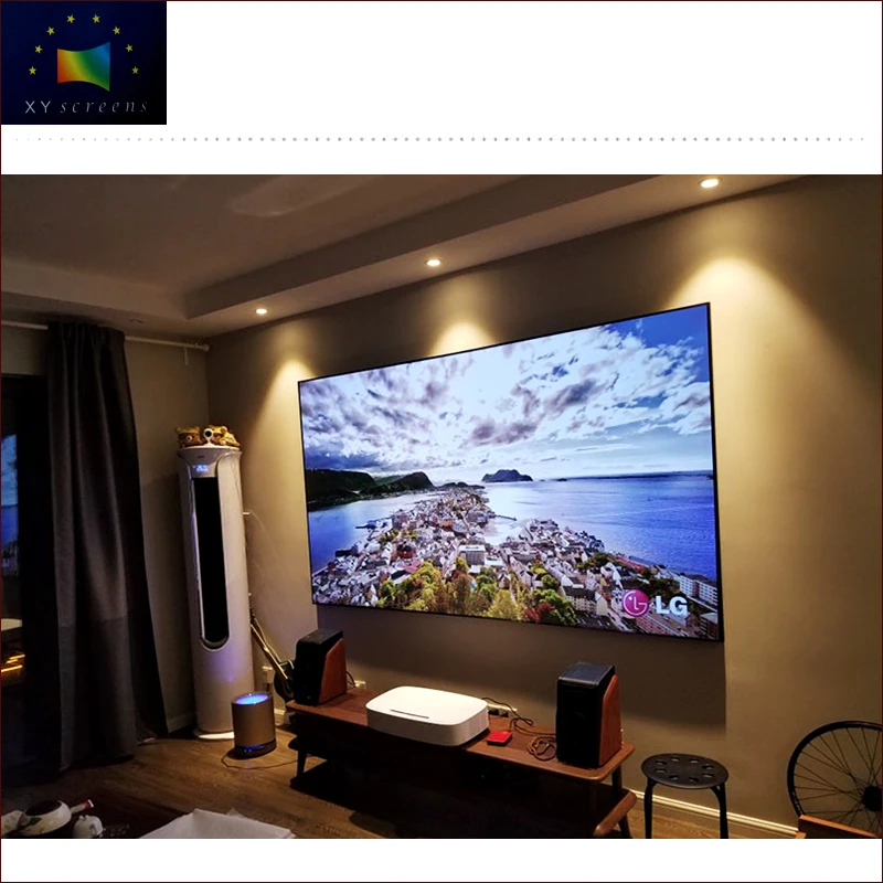 

100inch xyscreen 4K short throw projector fixed frame ALR CLR screen ambient light rejecting projection screen