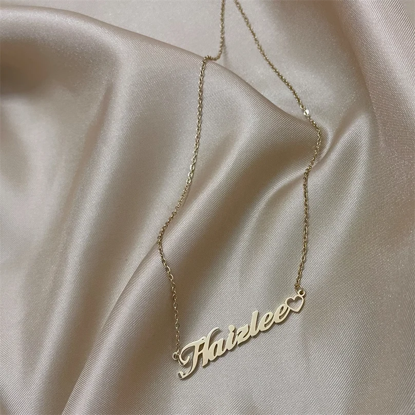 

Gold Plated Letter Pendant Plate Custom Jewelry Dainty Personalized Name Necklace, Picture