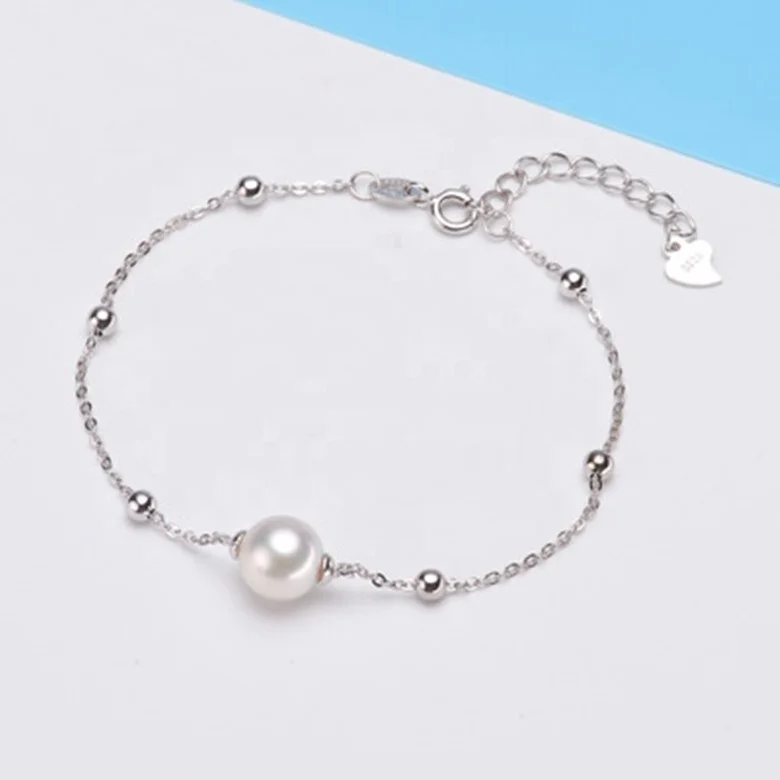 

S925 Silver Pearl Women's Bracelet Fashion double chain bracelet, Gold/silver