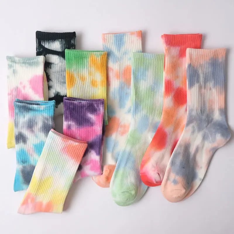 

Fashion ladies socks Comfortable slouch wholesale Unisex Colorful Luxury Casual Cotton tie dye socks