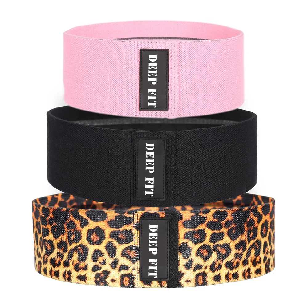 

Fabric elastic workout resistance bands/ Gradient booty bands for women/ Fitness leopard hip exercise bands set, Customized color available