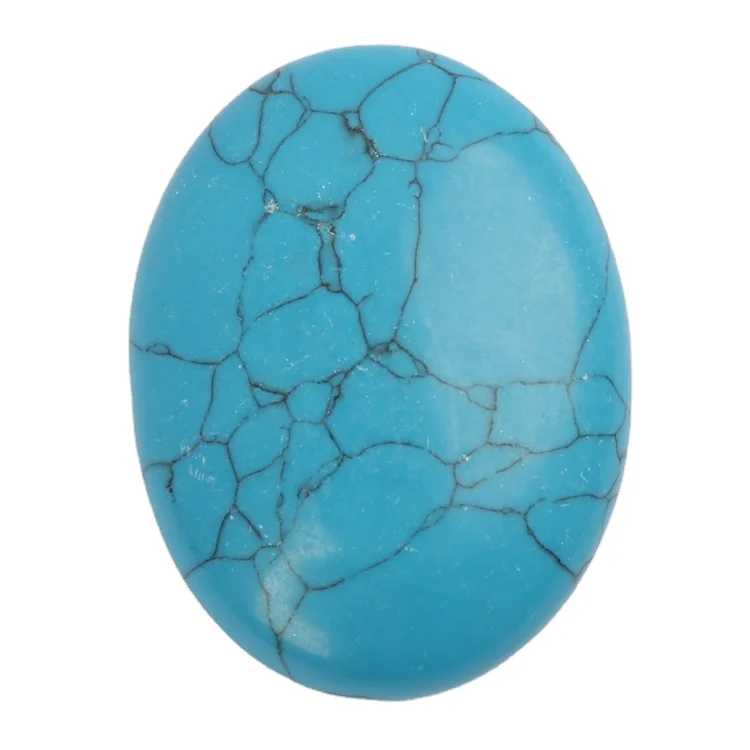 

XuQian Wholesale Natural Gemstone oval Blue Turquoise Stone for jewelry making kit