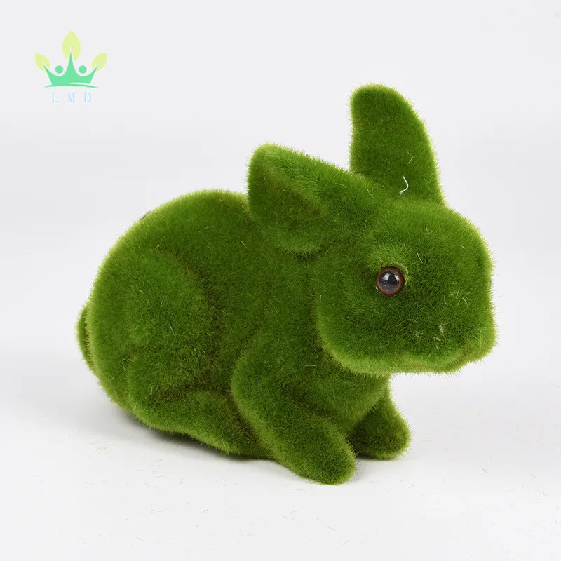 Artificial Moss Animal Turf Grass Rabbit Furry Flocked Bunny Rabbit