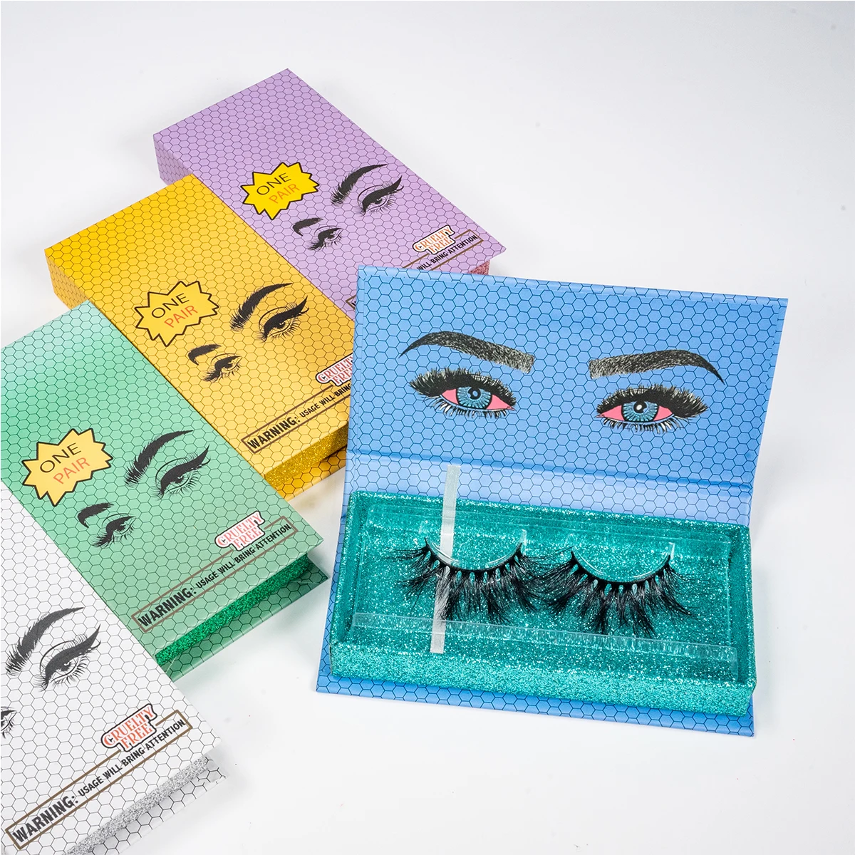 

Free sample private label eyelash mink vendor cruelty free Mink Eyelashes with packing box