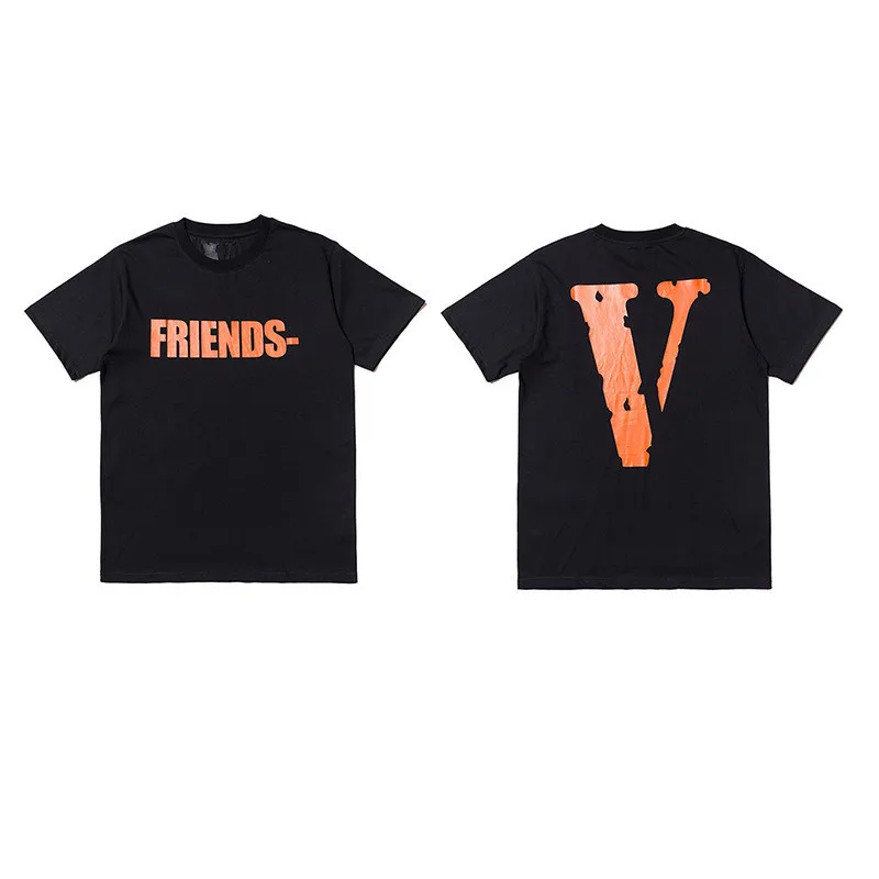 

Good Quality Vlones Cotton T-shirt Loose Fashion Letter Print T-shirt School Hip Hop StreetWear Top, Customized colors