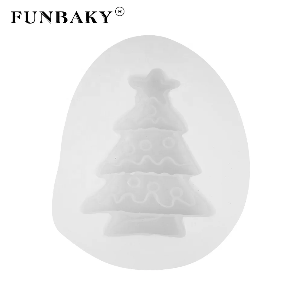 

FUNBAKY JSF446 Merry Christmas style crystal drop of glue making tools Christmas trees decorating kit fondant cake silicone mold, Customized color