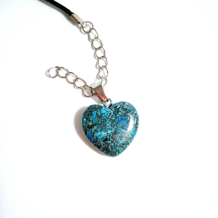 

Best Price 2020 blue turquoise heart pendant necklace sterling silver moon, Natural color pendant