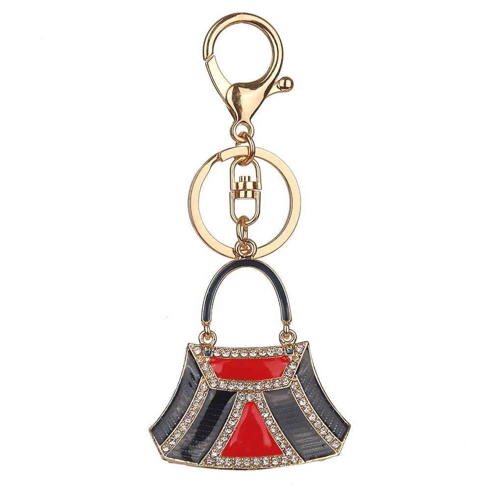 

Fashion Accessories 3D Handbag Crystal Rhinestone Women Purse Bag Keychain, Customized color