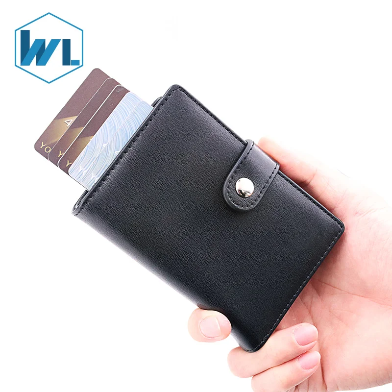 

Custom Intelligent Smart Antitheft Leather Wallet Tracker Rfid Blocking Pocket Card Holder Wallet With Airtag Case Free Sample