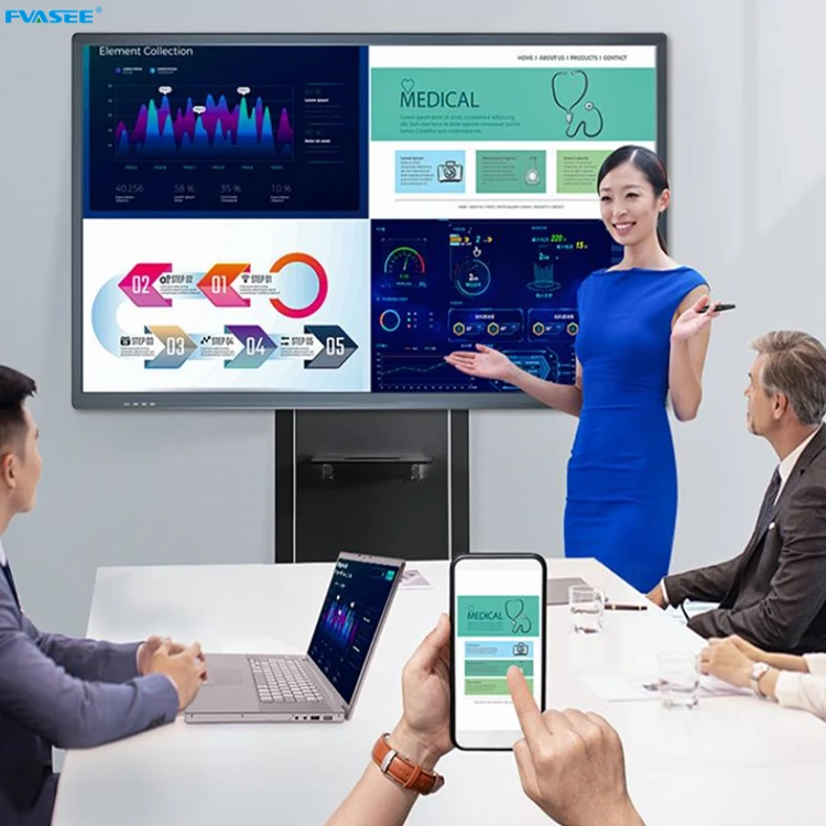 

FVASEE 75 Inch Interactive Displays For Business Commercial Online Live Video