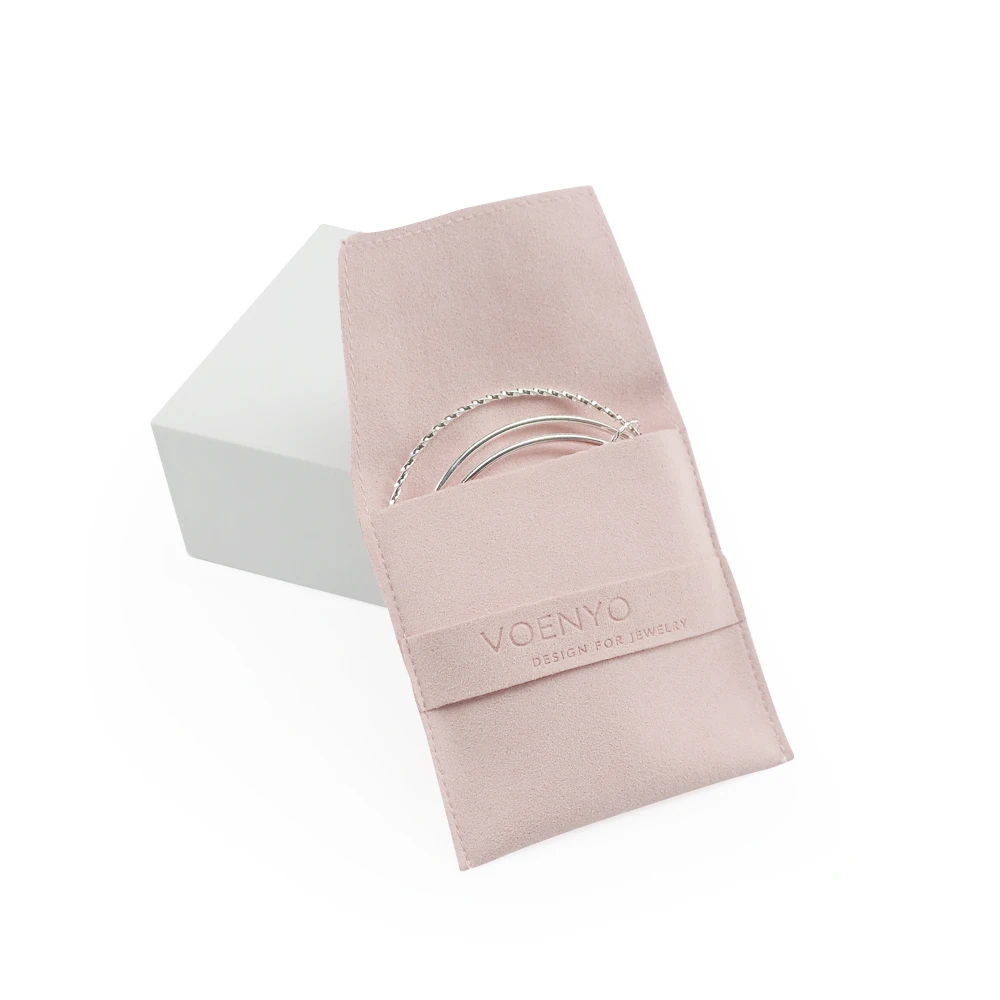 

VOENYO custom logo jewelry envelope packaging bag microfiber bracelet ring pouches