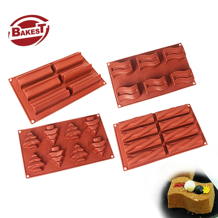 

Bakest moldes de reposteria pastry confectionery non stick custom baking cake silicone molds, Marron