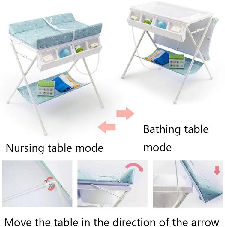 Portable 2 In 1 Diaper Bathing Station Folding Baby Changing Tables ...