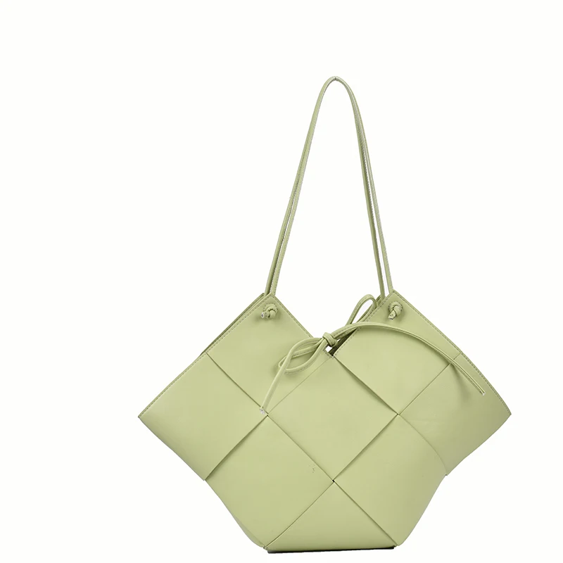 

Ladies Fashion Style Bag Large Capacity 2021 New Design Sense Net Red Square Grid Woven Handbag With Small Bag YG-15003, Yellow, green, white, purple