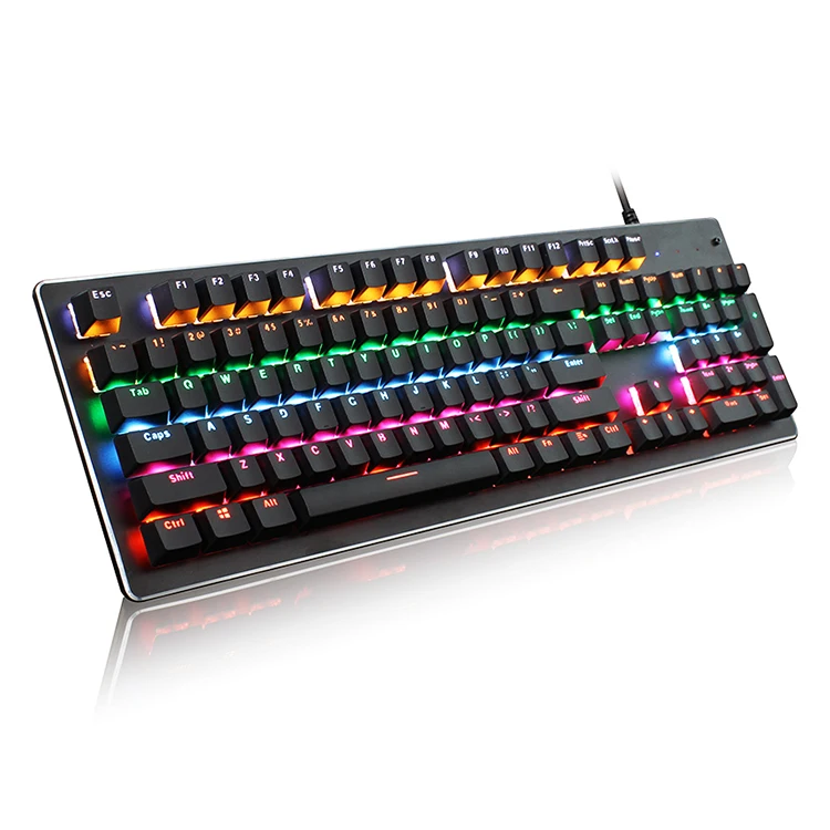 

Mechanical Keyboard USB Wired Ergonomic Backlit Mechanical Feel Gaming Keyboard K15, Black