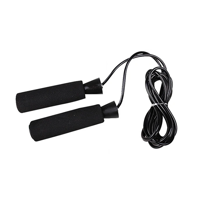 

Wholesale adjustable hot sale in stock heavy weighted pvc training jump rope customized jump ropes, Black
