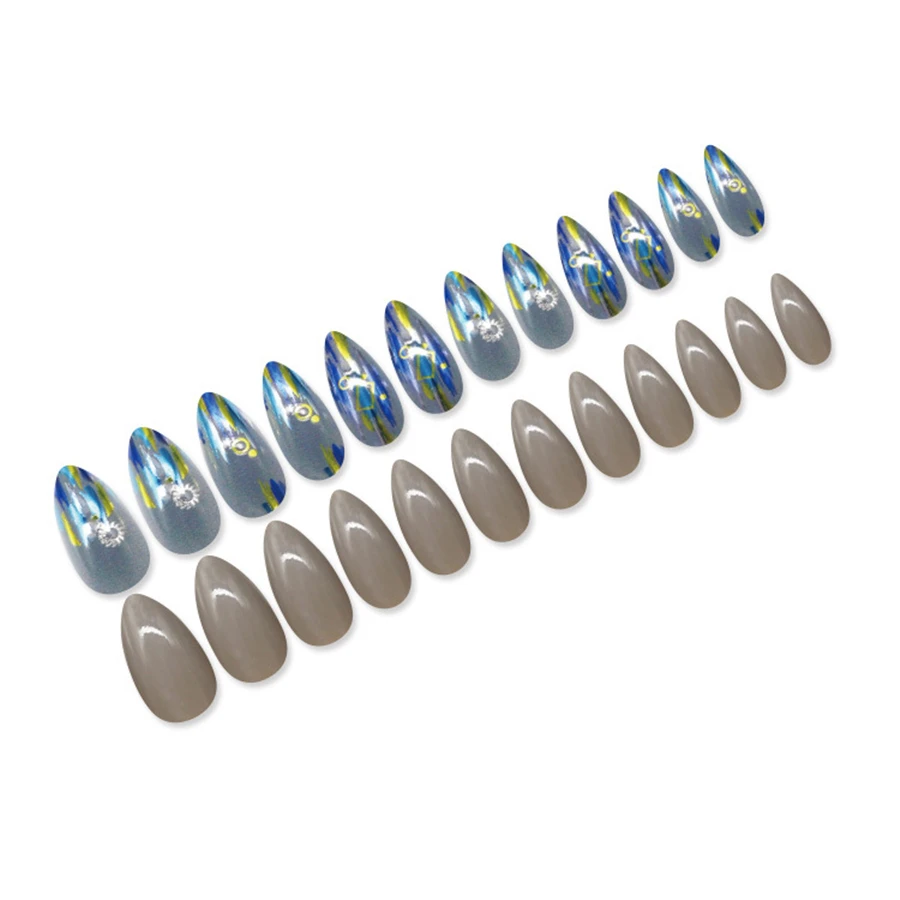 

Almond press on nail adhesive Long stiletto press on nails luxury false nails