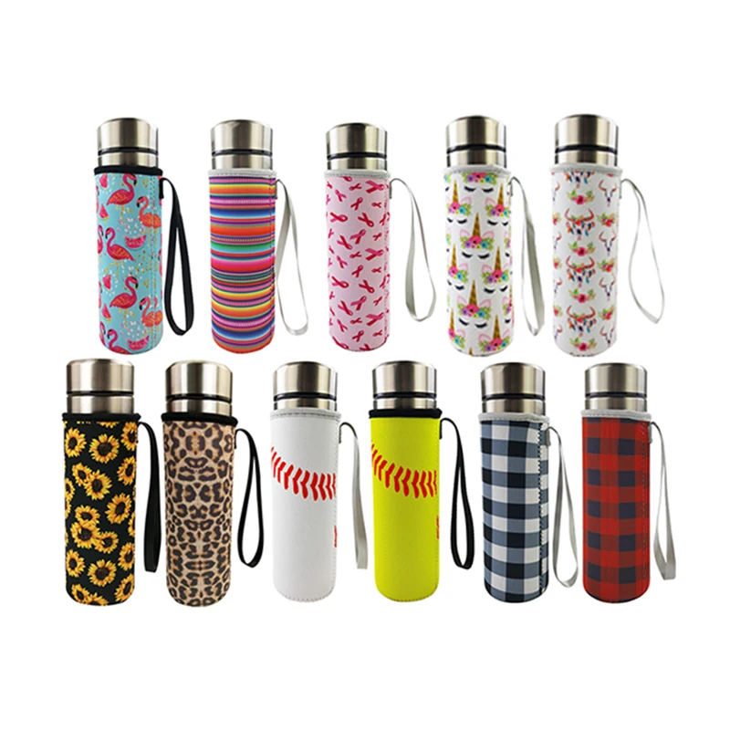 

RTS Wholesale Price Portable Insulated Stainless Steel Bottle Sleeve Neoprene Water Bottle Holder/Sleeve/cover With Strap, Customized color