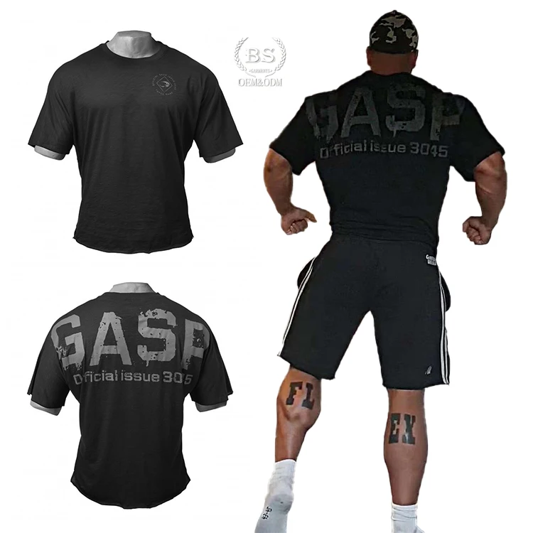 

Baisheng Spot supplies Strong men Loose Sport Gym Short Sleeve Men's T-Shirts in stock