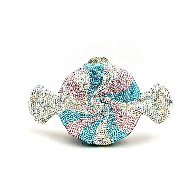 

Wholesale rhinestone classical Bridal wedding party women evening bag sweet sugar candy crystal purses