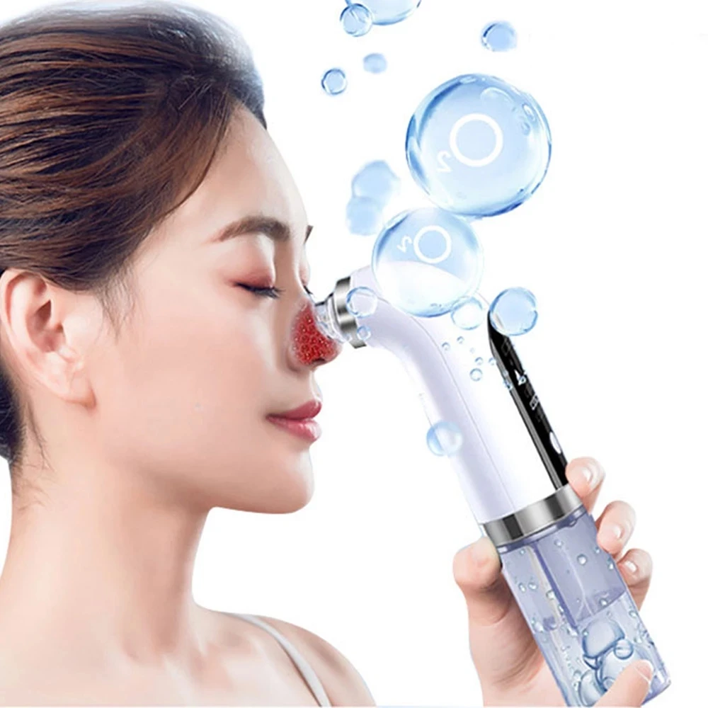 

Super micro bubble face cleaner water circulation vacuum suction blackhead remover, White