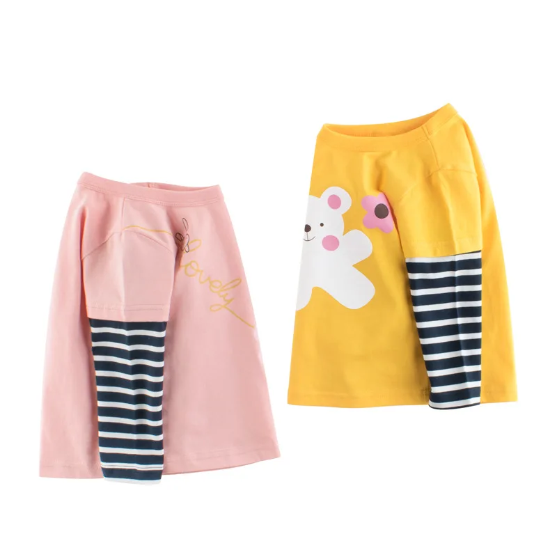 

spring fashion little girls tops and t shirt long sleeve t shirt wholesale