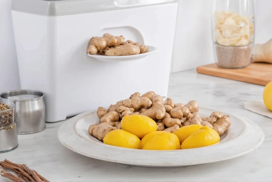 Visual comparison of fresh ginger versus spoiled ginger with mold