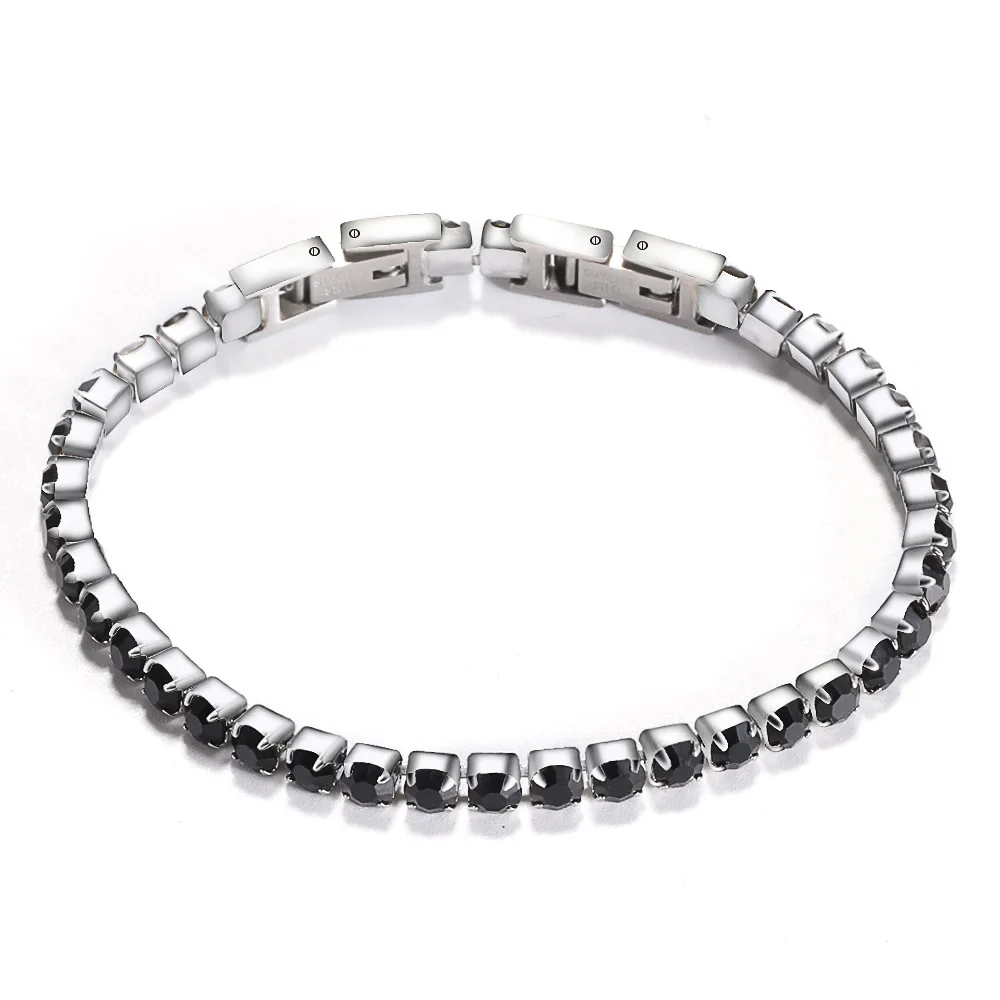 

Hip Hop Jewelry Cubic zirconia CZ Crystal Stainless steel diamond tennis bracelet