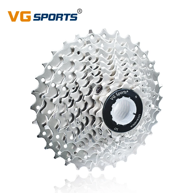 

VG Sports 9 Speed 11-32T Road Bike Cassette Freewheel Bicycle Accessories, Silver,black,rainbow color